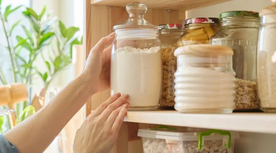 image of flour in a pantry cupboard